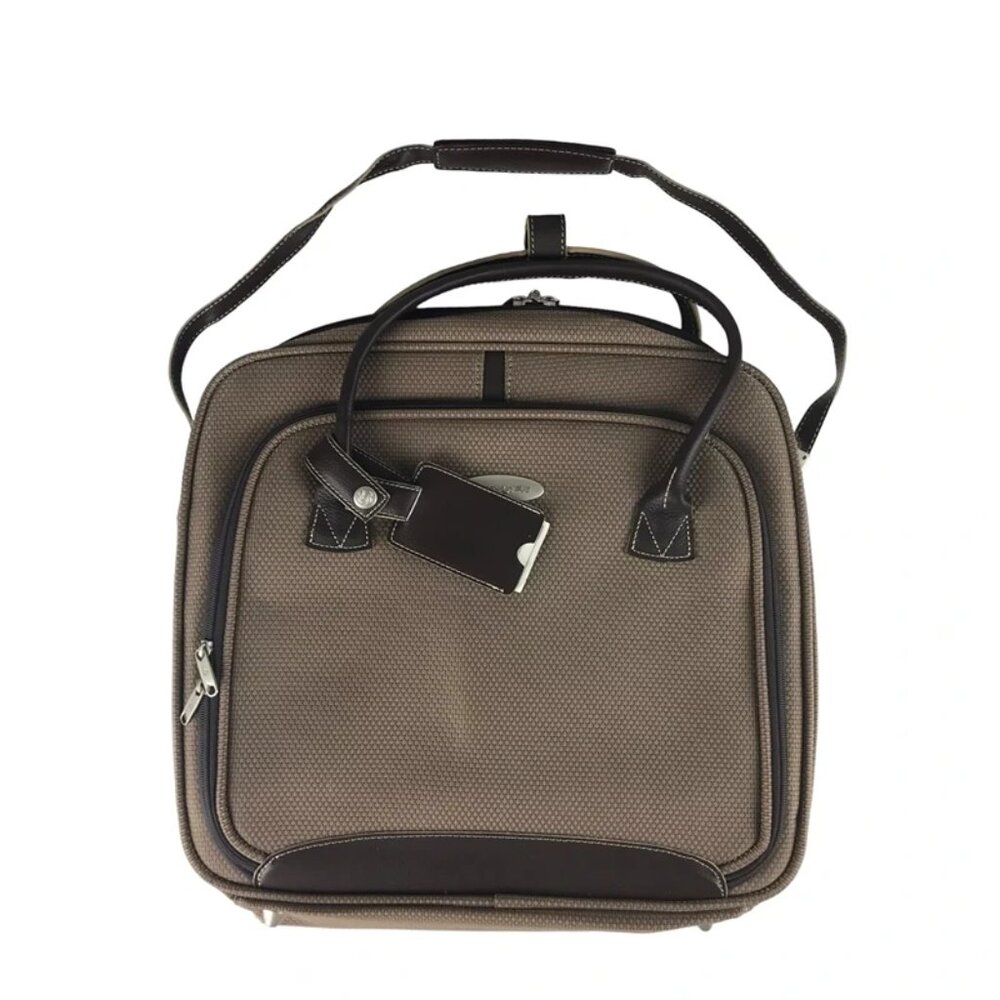 Samsonite Womens Beige Inner Pockets Zip Around Detachable Strap Laptop Bag